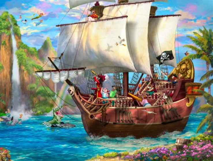 Disney Captain Hook Neverland painting from Peter Pan film.