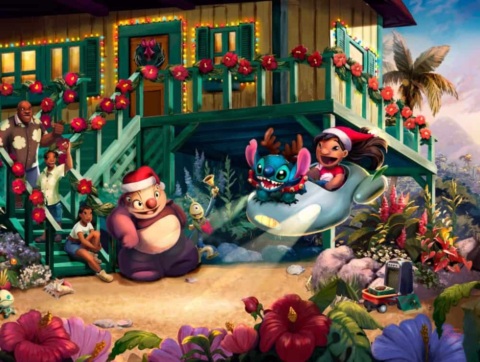 Disney-Lilo-Stitch-Aloha-Christmas Painting