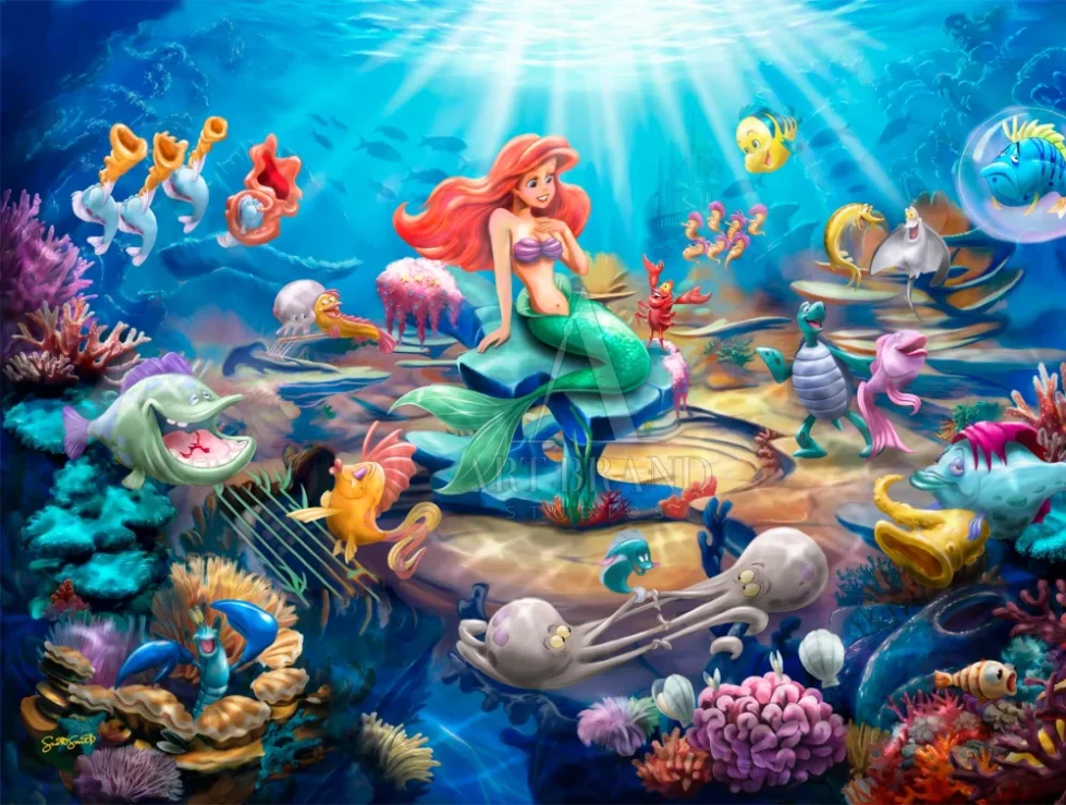 Disney's Little Mermaid - Grotto Serenade painting by Scott Smith from Art Brand Studios.