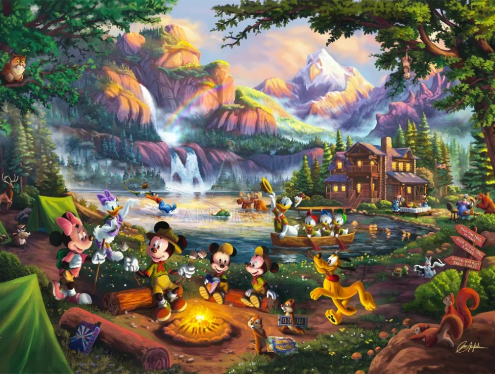 Disney's Mickey and Minnie - Campsite Tales painting by Zac Kinkade from Art Brand Studios.