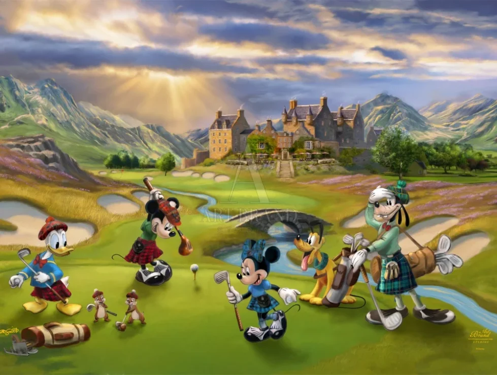 Disney's Mickey and Minnie - Scottish Golf Outing painting by Scott Smith from Art Brand Studios.