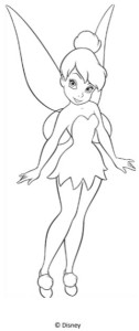 Black and white Estate Edition Sketch of Tinkerbell on back of Captain Hook painting.