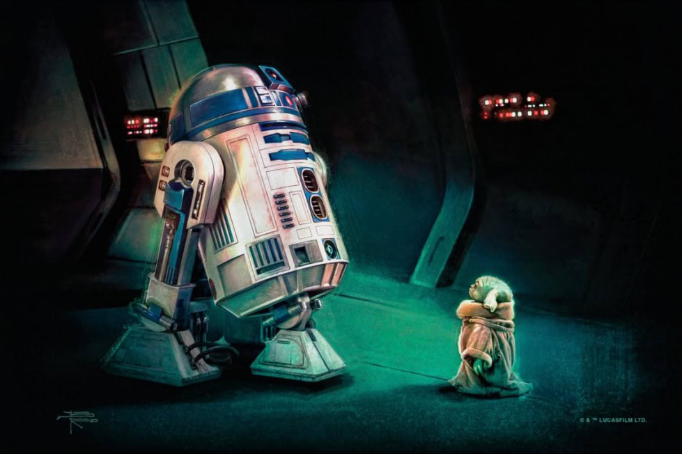 Thomas Kinkade Studios - First Meeting Painting Star Wars Painting