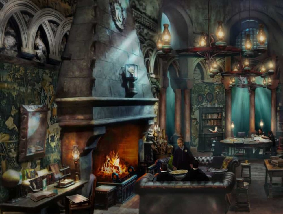Harry Potter Slytherin Room painting for Thomas Kinkade Studios