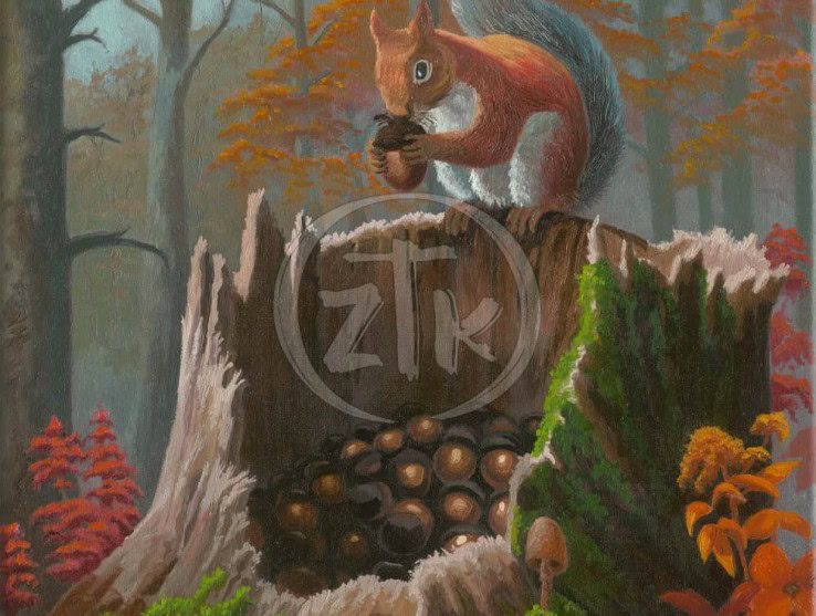 Acorn Aficionado Painting by Zac Kinkade