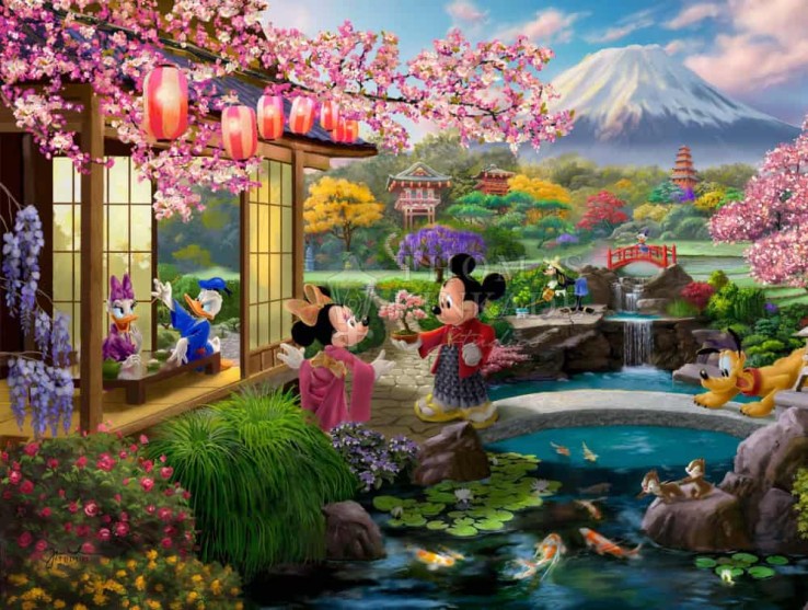 Disney Mickey and Minnie in Japan Painting