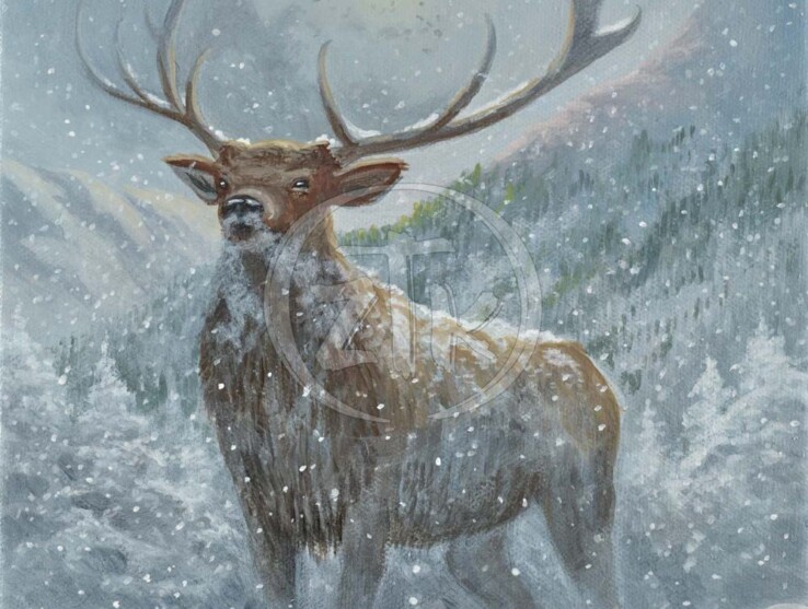 Spirit of the North - Zac Kinkade deer painting.